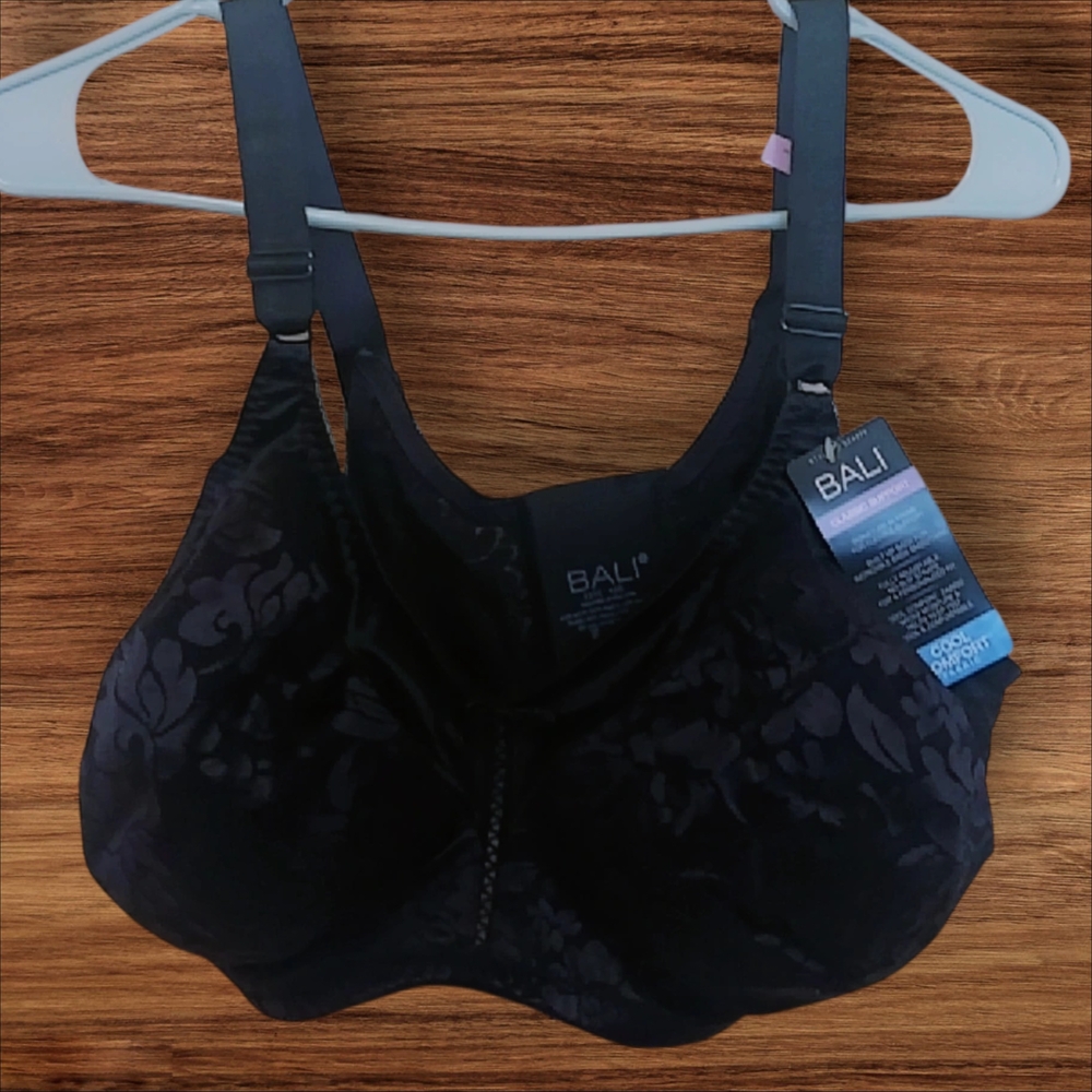 Bali Black Floral Lace Bra
